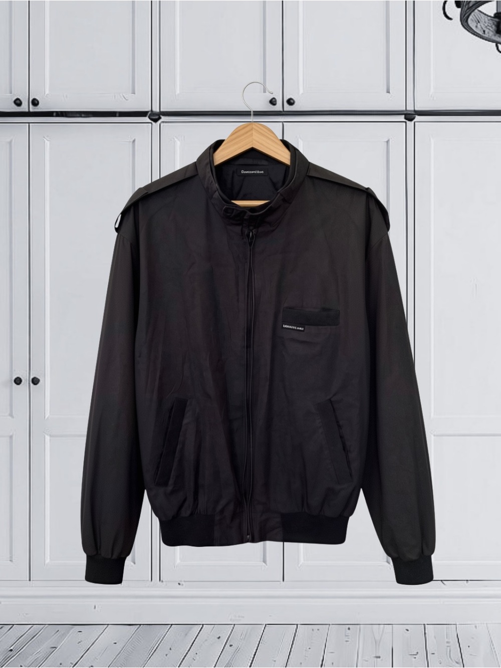 Vintage 80s Members Only Men’s Iconic Racer Jacket Black Sz 40 (Medium)